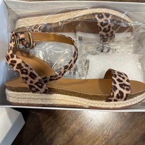 Soda Animal Print Espadrille Sandals size 7.5 NWOB